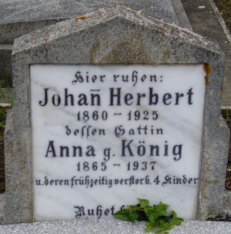 Herbert Johann 1860-1925 Koenig Anna 1865-1937 Grabstein